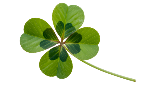 Discover rare luck with this vibrant, detailed four-leaf clover specimen