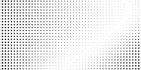 Modern rectangle halftone gradient texture. Vanishing polka dot art abstract modern design