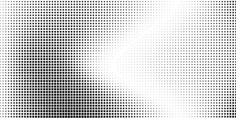Modern rectangle halftone gradient texture. Vanishing polka dot art