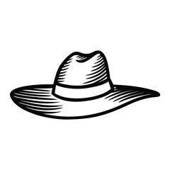 Western style brown felt cowboy hat on a white background, isolated for fashion and accessory illustrations