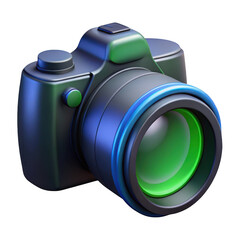 3d professional dslr camera with vibrant lens