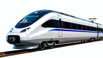 Fototapeta premium High-Speed Train Modern Rail Transportation Design, Efficient Travel, Futuristic Railway Technology, Sleek White Passenger Train
