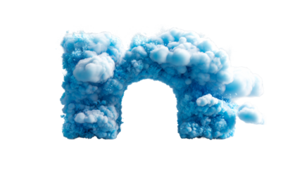 Abstract Blue Swirling Smoke Formation on Transparent Background, cut out transparent