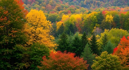 Autumn Foliage Forest Landscape.
