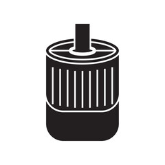 Black and White Electric Motor Icon for Industrial and Mechanical Use