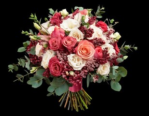 Elegant Wedding Bouquet, isolated on transparent background