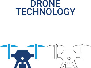 Drone Technology Logo and Icon, Line art icons