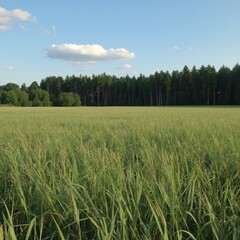 Fototapeta premium Vast open field with tall grasses