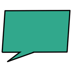 カクカク吹き出し（青緑色)