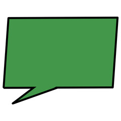 カクカク吹き出し（緑色)