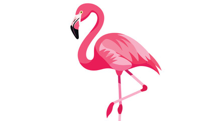 Vibrant flamingo illustration with sleek design on a clean background perfect for graphics and vector design, showcases graceful lines and modern