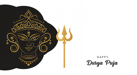 Durga Puja Vector Illustration Template for Greetings