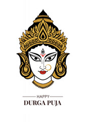 Durga Puja 2D Vector Illustration of Goddess Durga