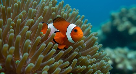 Clownfish in sea anemone