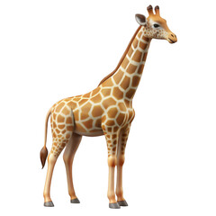 Naklejka premium 3d photorealistic giraffe standing tall