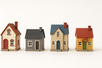 Assorted Decorated  small house , isolated on white background