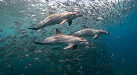 Dolphins swimming in ocean