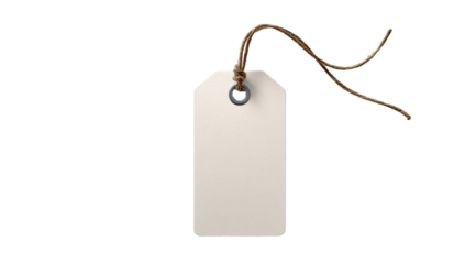 Blank rectangular tag with a looped string