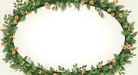 Fototapeta premium Floral Oval Frame Design.