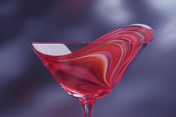 Vibrant cocktail with swirling red liquid, perfect for luxury lifestyle branding and elegant events
