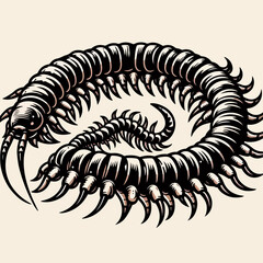 scary centipede illustration