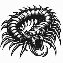 scary centipede illustration