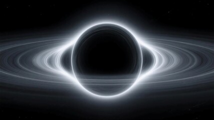 Fototapeta premium Realistic Black Hole with Accretion Disk and Curved Space-Time Effect