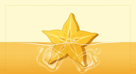 Starfruit Refreshment: A Vibrant Illustration Of Tropical Delight And Cooling Ambiance