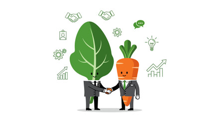 Strategic Alliance Between Carrot And Spinach Represents Healthy Business Venture
