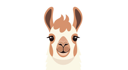 Naklejka premium Charming llama cartoon character illustration showcasing a friendly and approachable animal face for various design needs