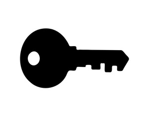 Silhouette of a standard key on a white background illustration art