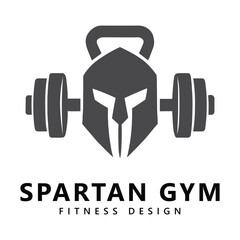 Spartan gym logo creative design concept sport srong fighter