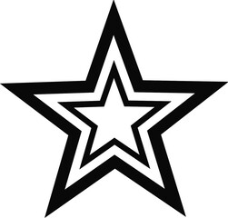 Fototapeta premium Bold abstract five pointed star icon filled with black silhouette design