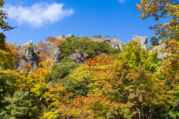 日本の風景・秋　香川県小豆島　紅葉の寒霞渓　錦屏風（表十二景）
