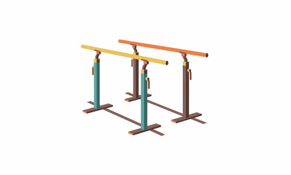 Adjustable Height Gymnastics Parallel Bars with Colorful Grips.
