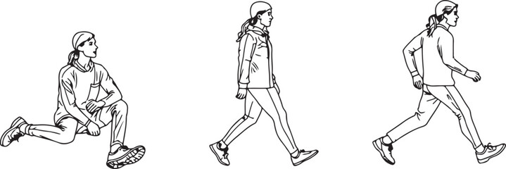 Walking Pose Stickman Illustration