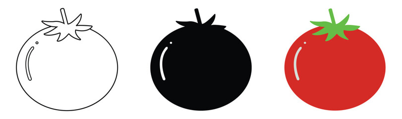  tomato vector illustration on white background