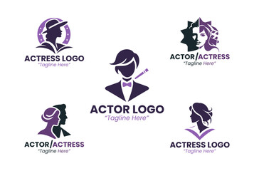 5 Actor or Actress Logo Set Modern Performing Arts Design