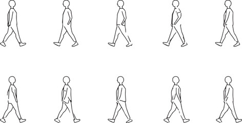 Walking Pose Stickman Illustration
