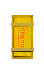 old wooden cargo box with letters cargo