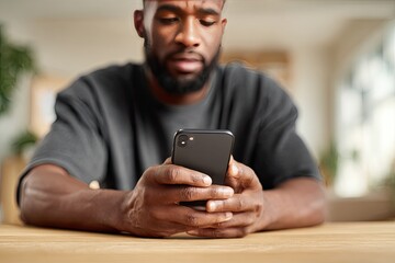 Close-up of a man looking at a phone