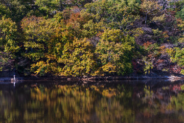 日本の風景・秋　香川県小豆島　紅葉の寒霞渓　猪口池