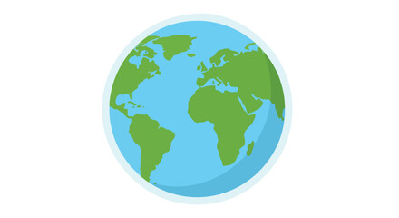 Simplified world globe representation emphasizing continents and oceans for global awareness and educational purposes