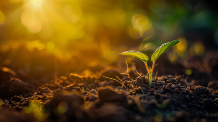 Fresh seedling growth symbolizing new beginnings and sustainability