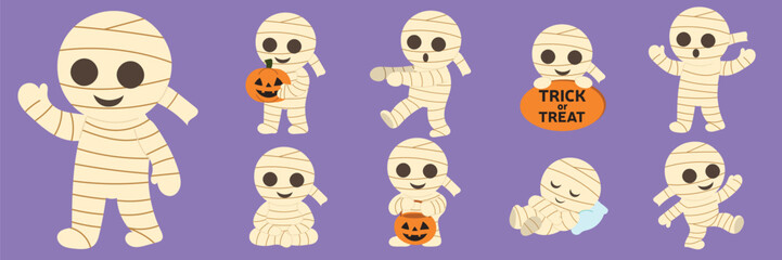 Cute Mummy Characters for Halloween