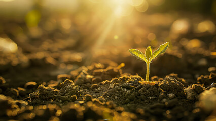 Fresh seedling growth symbolizing new beginnings and sustainability