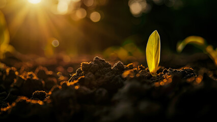 Fresh seedling growth symbolizing new beginnings and sustainability