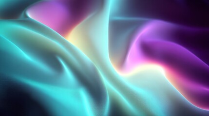 Fototapeta premium Abstract digital art with flowing gradients of blue, teal, yellow, orange, pink, and purple hues,