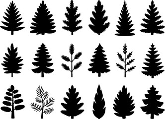 Variety of Tree Silhouettes Collection Vector Graphics Bundle