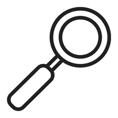 Double ring outline magnifying glass icon for search and research work